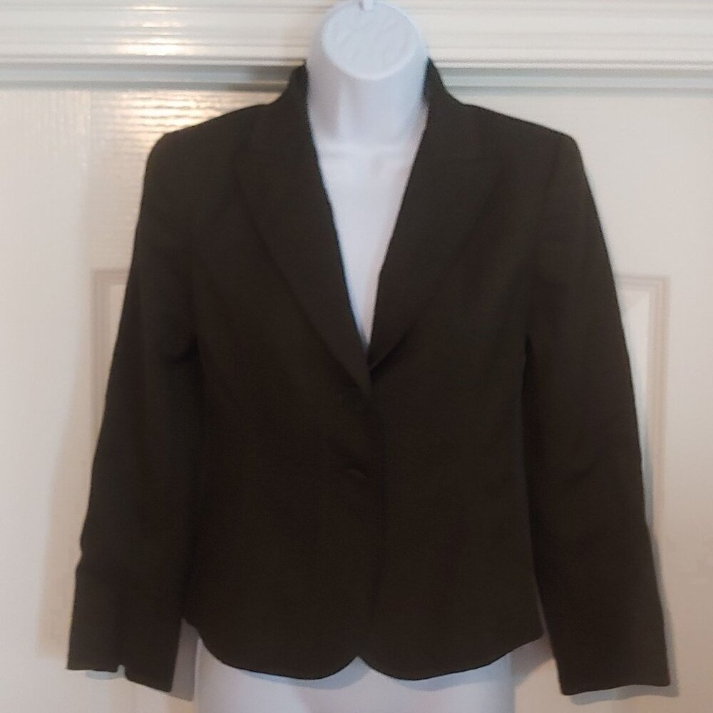 Lafayette 148 Womens Gray Peak Lapel  2-Button Business Blazer 0 Fitted
